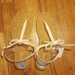 White flat sandals